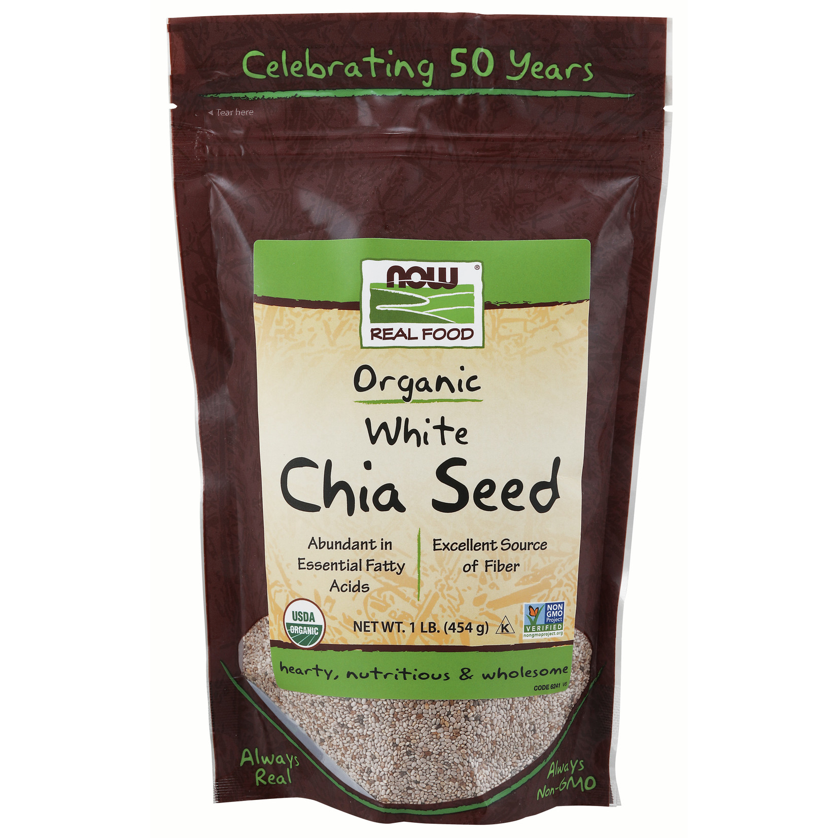 Now Now - White Chia Seeds Organic - 1 lb