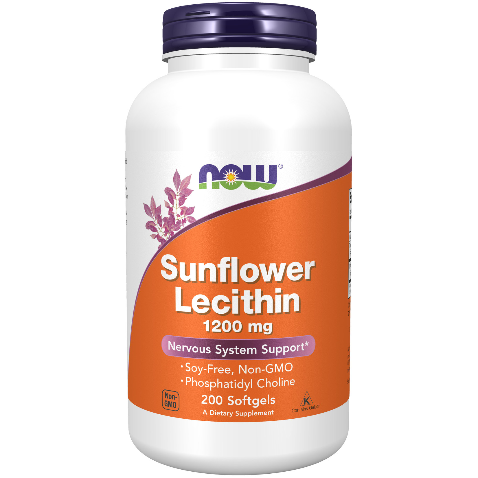 Now Now - Sunflower Lecithin 1200 mg Soy-Free, Non-GMO - 200 Softgels