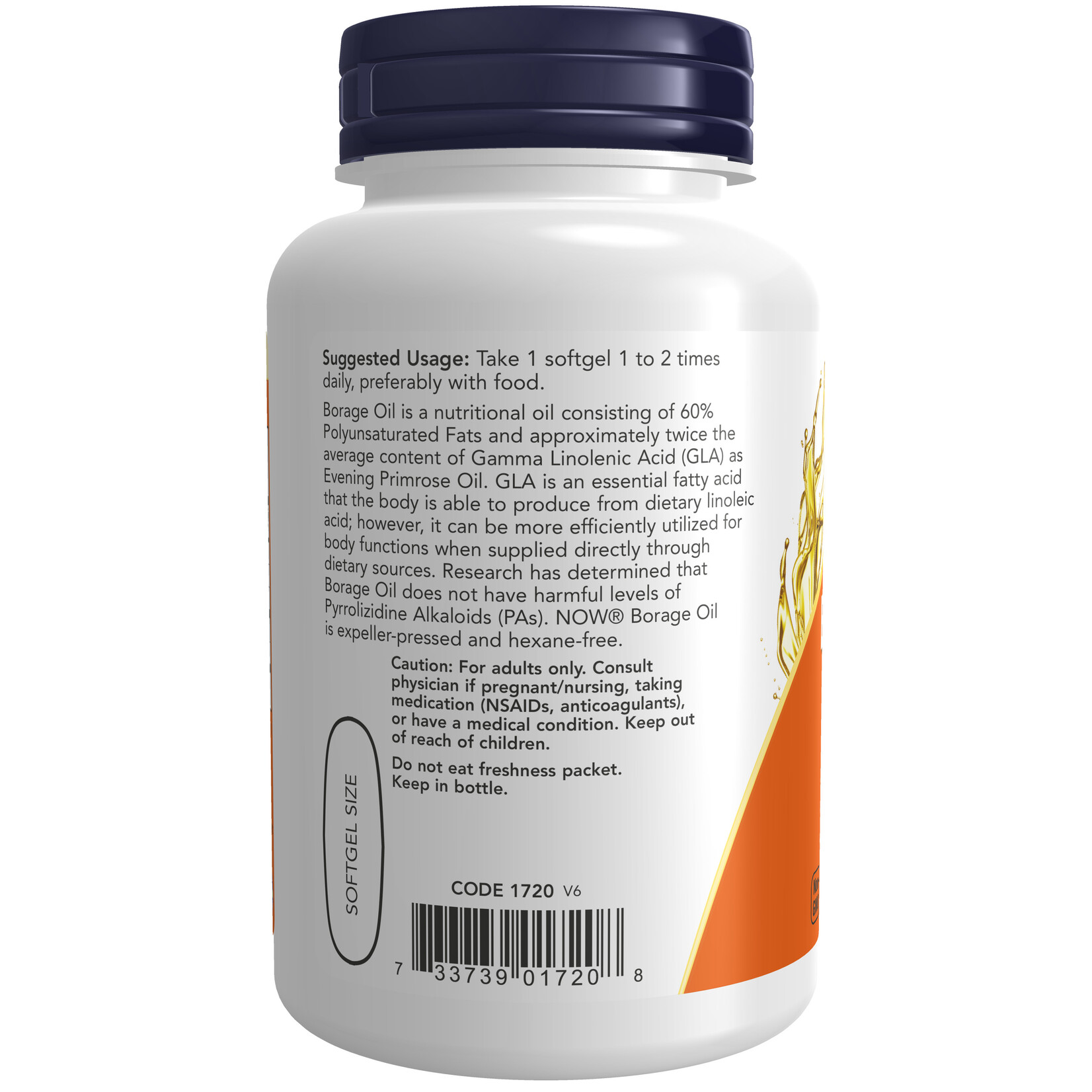 Now Now - Borage Oil 1000 mg - 60 Softgels