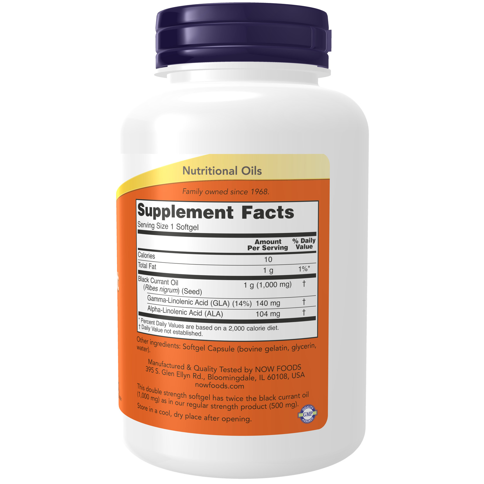 Now Now - Black Currant Oil 1000mg - 100 Softgels