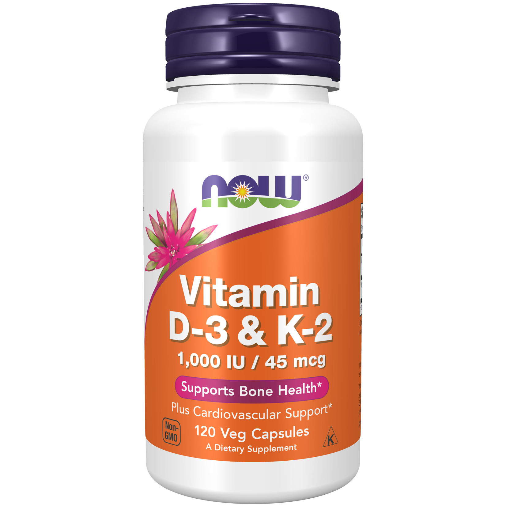 Now Now - Vitamin D-3 & K-2 - 120 Veg Capsules