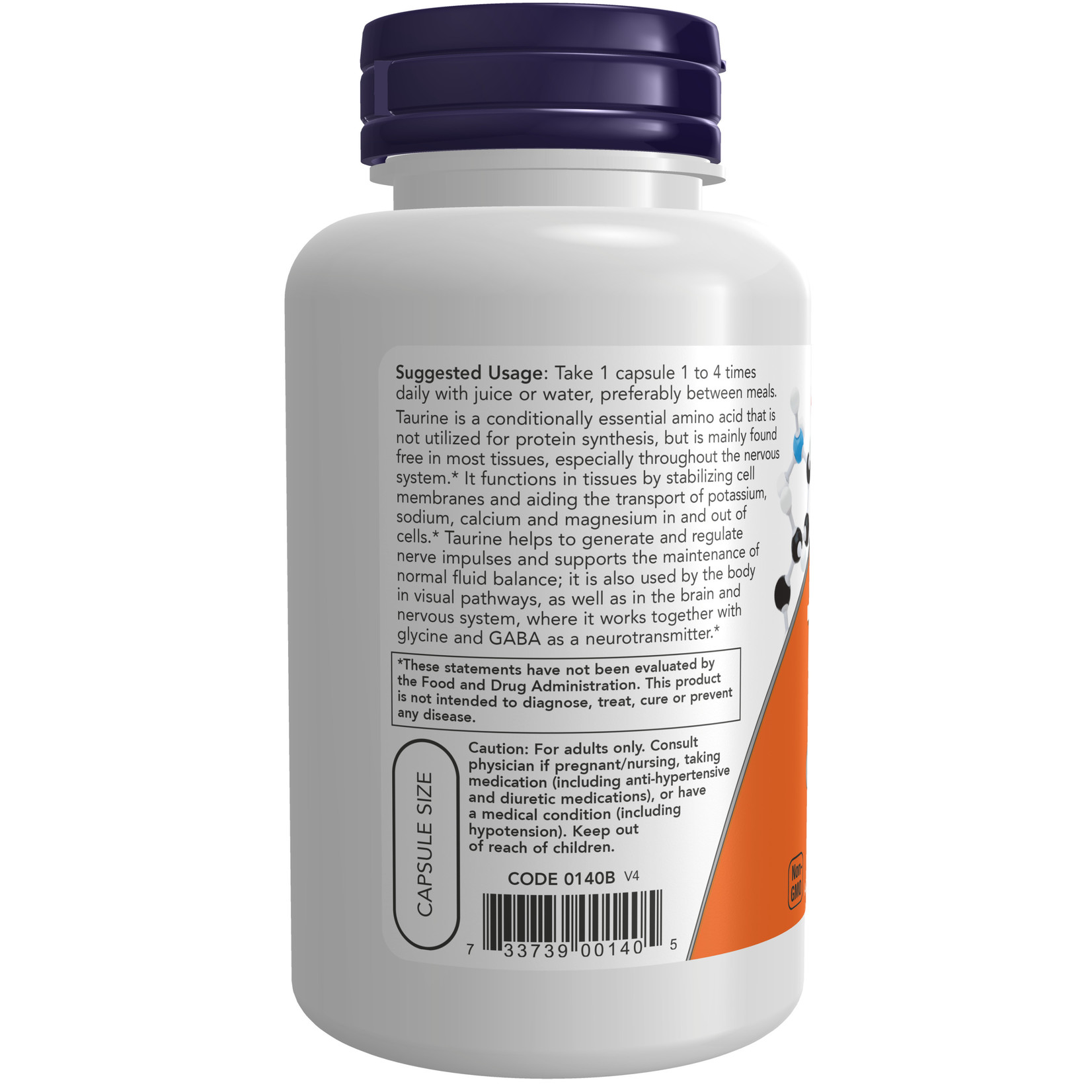 Now Now - Taurine 500mg - 100 Capsules