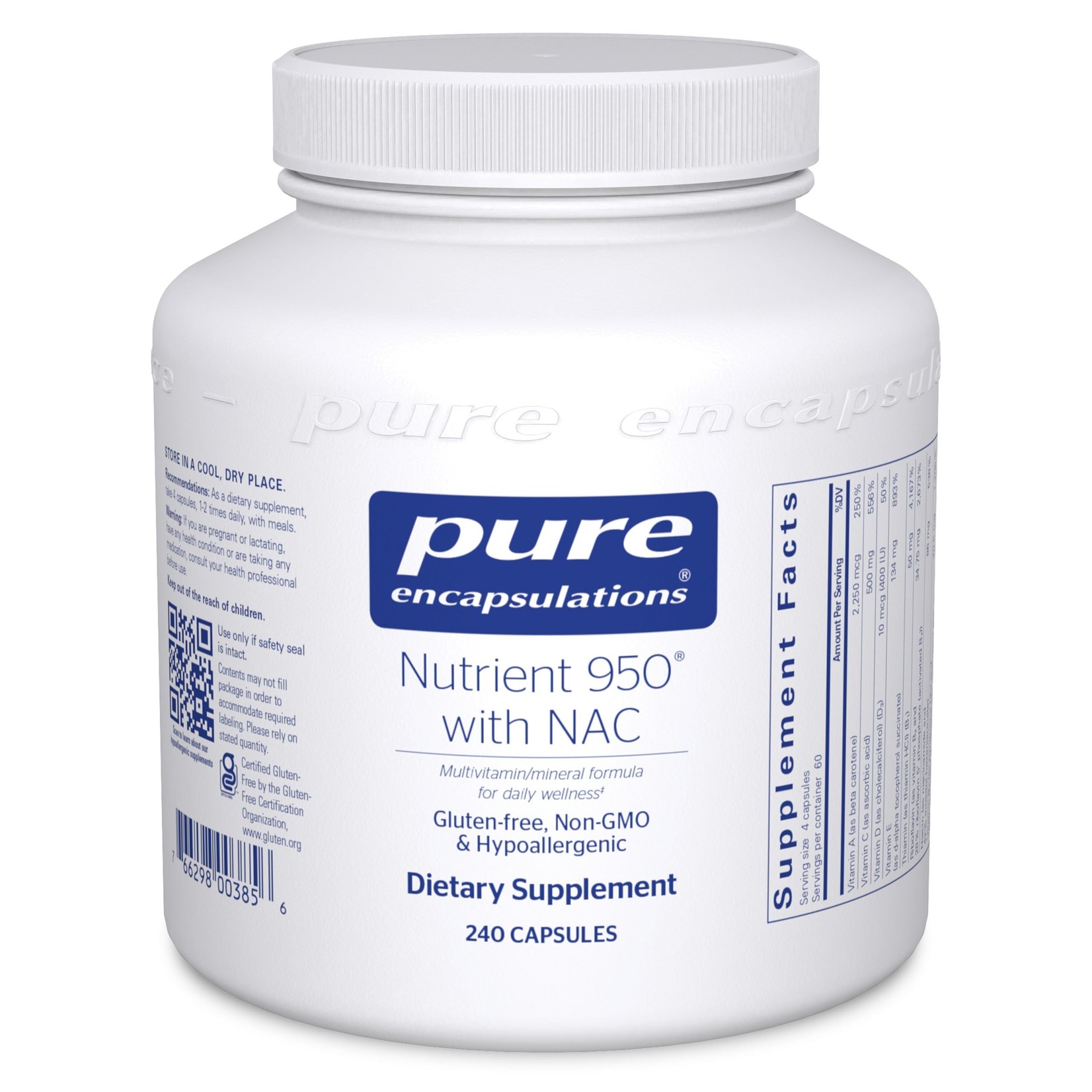 Pure Encapsulations Pure Encapsulations - Nutrient 950 With Nac - 240 Capsules