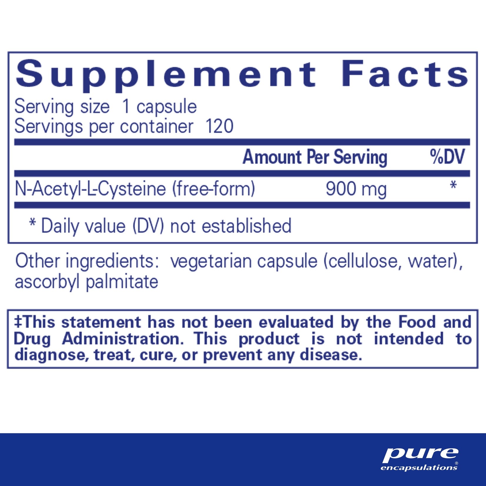 Pure Encapsulations Pure Encapsulations - Nac 900 mg - 120 Capsules