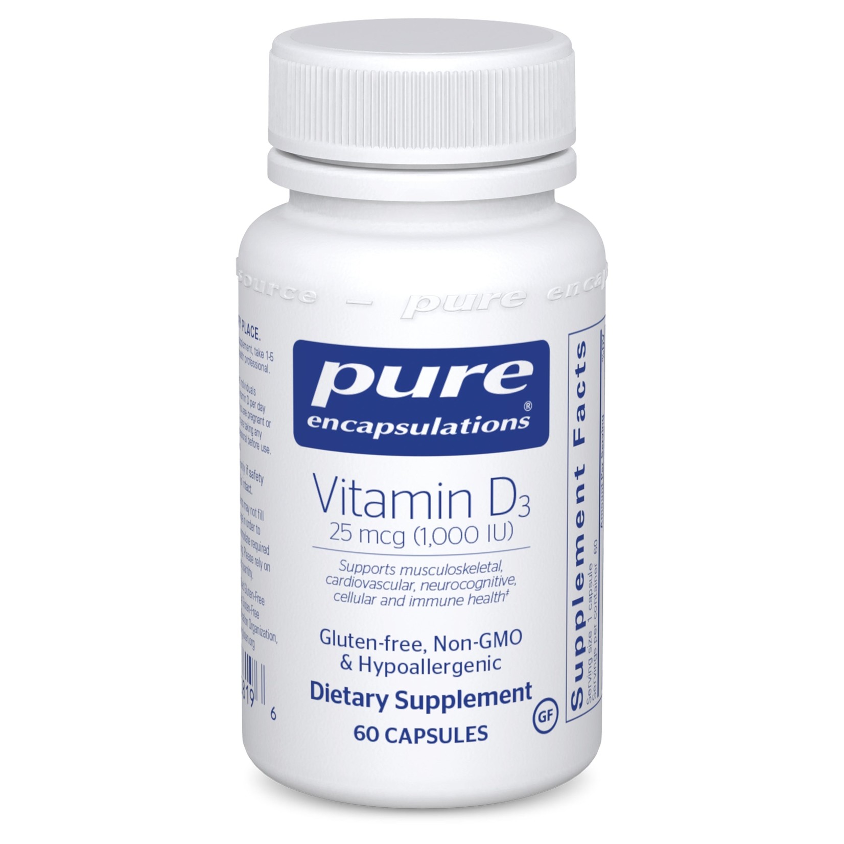 Pure Encapsulations Pure Encapsulations - Vitamin D3 1,000 IU - 60 Veg Capsules