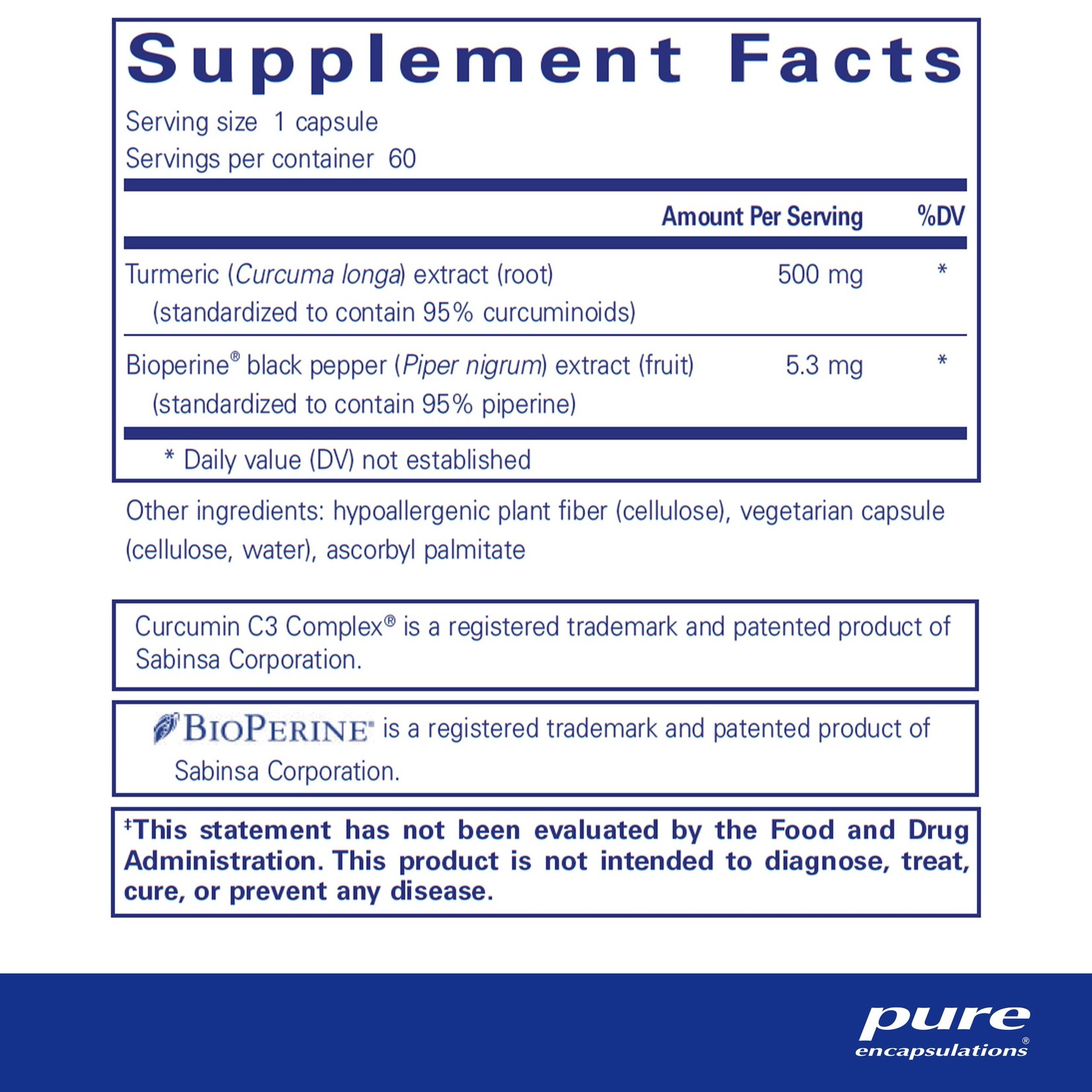 Pure Encapsulations Pure Encapsulations - Curcumin w Bioperine - 60 Capsules