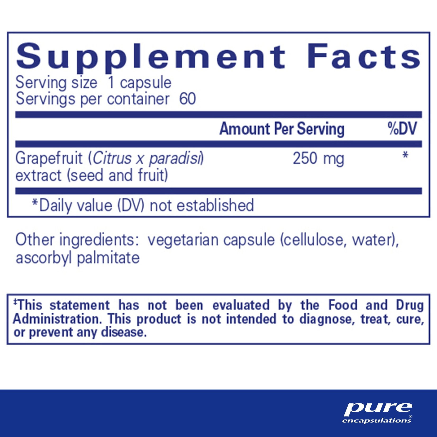 Pure Encapsulations Pure Encapsulations - Grapefruit Seed Extract - 60 Capsules