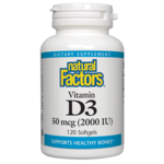 Natural Factors Vitamin D3 2000 IU - 120 Softgels