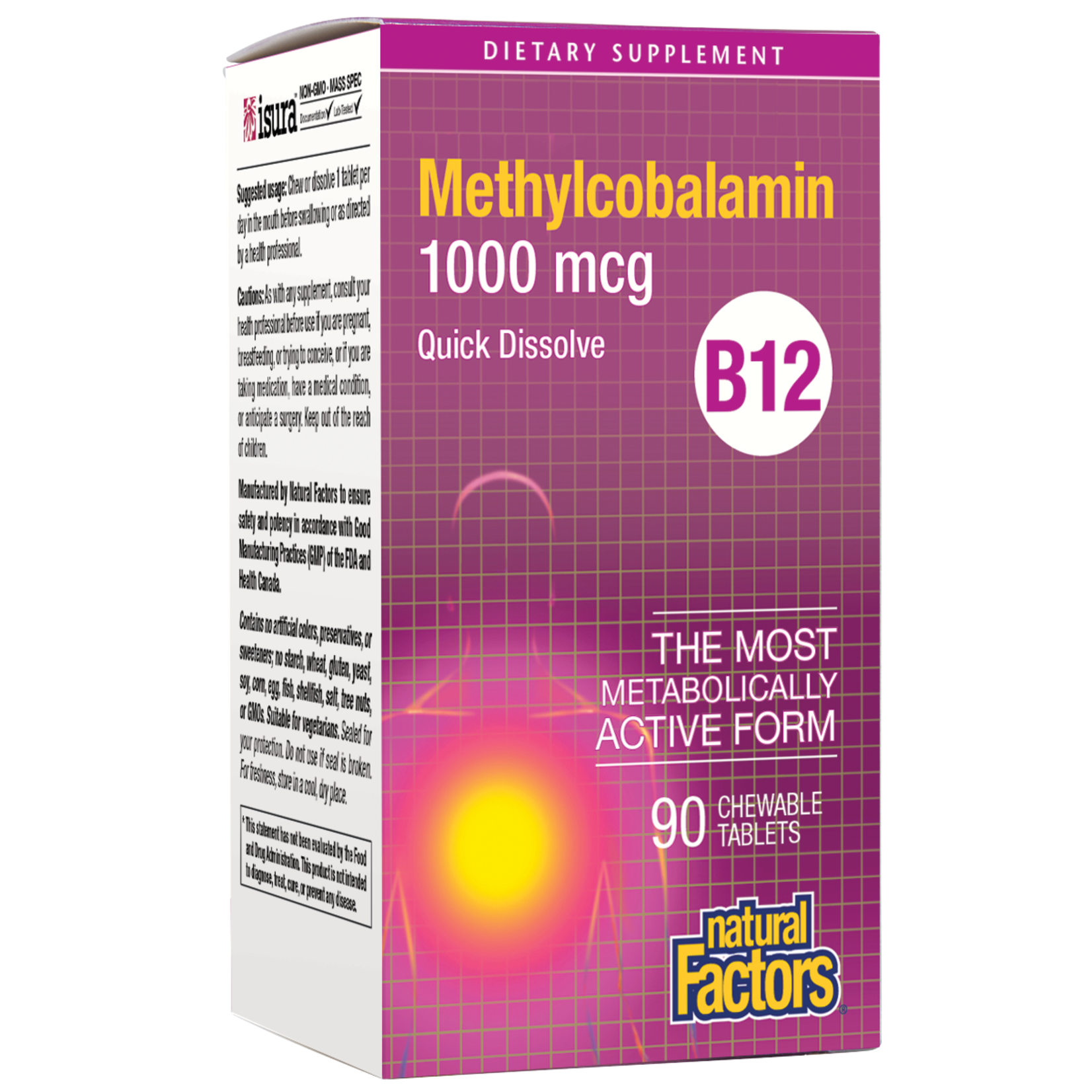 Natural Factors Natural Factors - B12 Methylcobalamin 1000 mcg Chewable - 90 Tablets