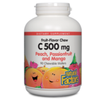 Natural Factors C 500 mg Natural Fruit Chews Peach Passionfruit & Mango - 90 Tablets