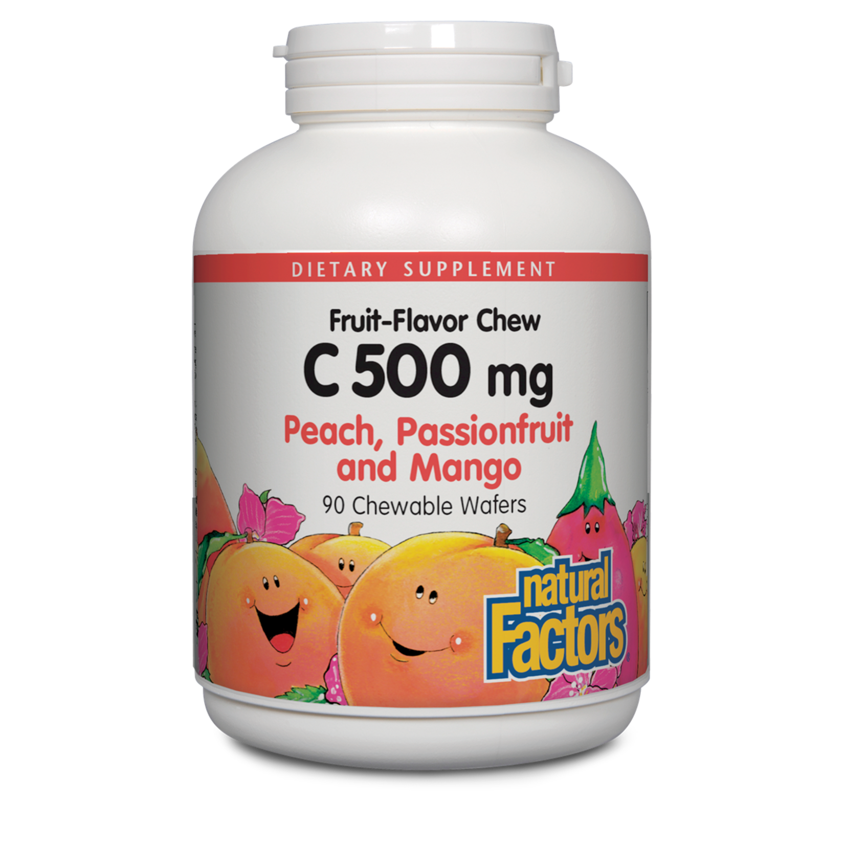 Natural Factors Natural Factors - C 500 mg Natural Fruit Chews Peach Passionfruit & Mango - 90 Tablets