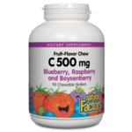 Natural Factors C 500 mg Natural Fruit Chews Blueberry Raspberry & Boysenberry - 90 Tablets