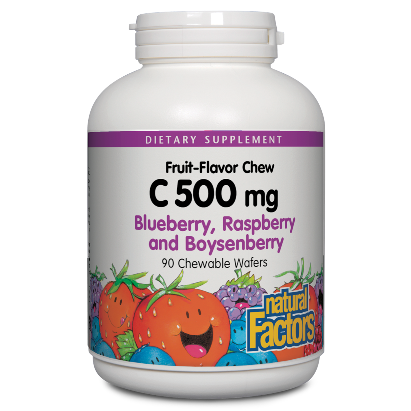 Natural Factors Natural Factors - C 500 mg Natural Fruit Chews Blueberry Raspberry & Boysenberry - 90 Tablets