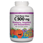 Natural Factors C 500 mg Natural Fruit Chews Blueberry Raspberry & Boysenberry - 180 Tablets