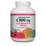 Natural Factors C 500 mg Natural Fruit Chews Mixed Fruit - 90 Tablets