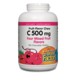 Natural Factors C 500 mg Natural Fruit Chews Mixed Fruit - 180 Tablets