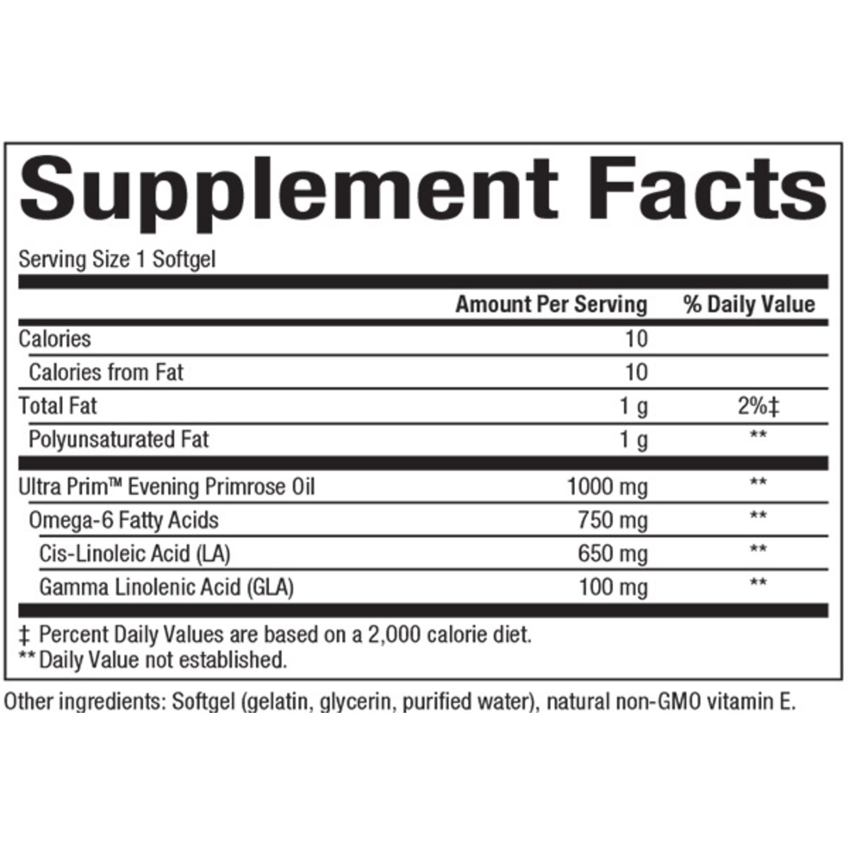 Natural Factors Natural Factors - Ultra Prim Even Prim Oil 1000 mg 100 mg Gla - 90 Softgels