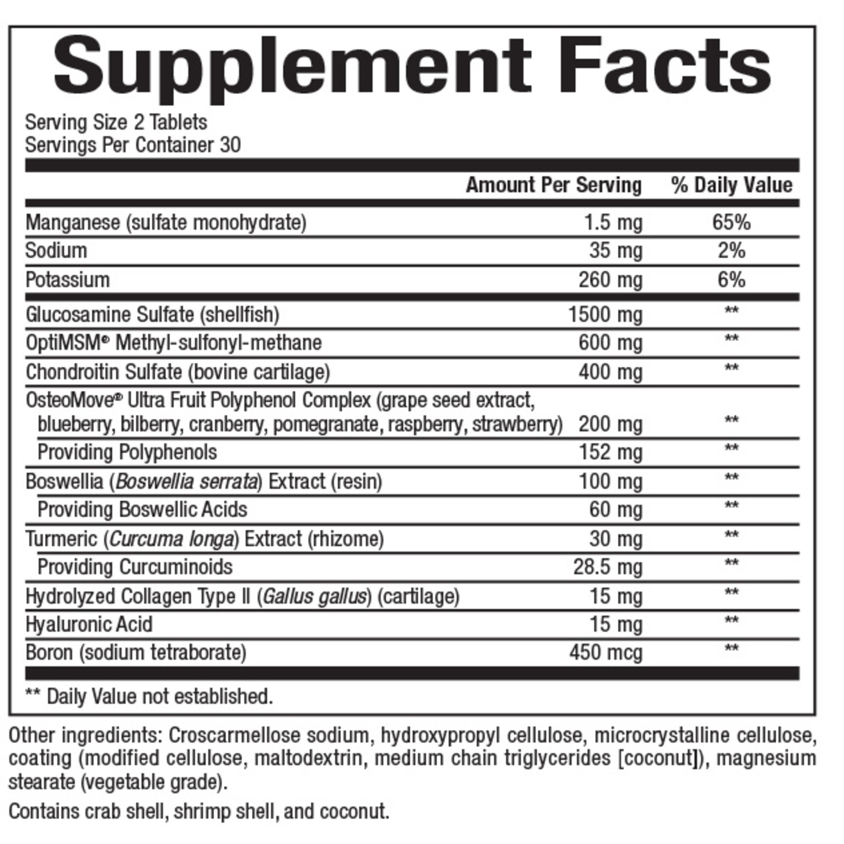 Natural Factors Natural Factors - Osteomove Joint Care - 60 Tablets