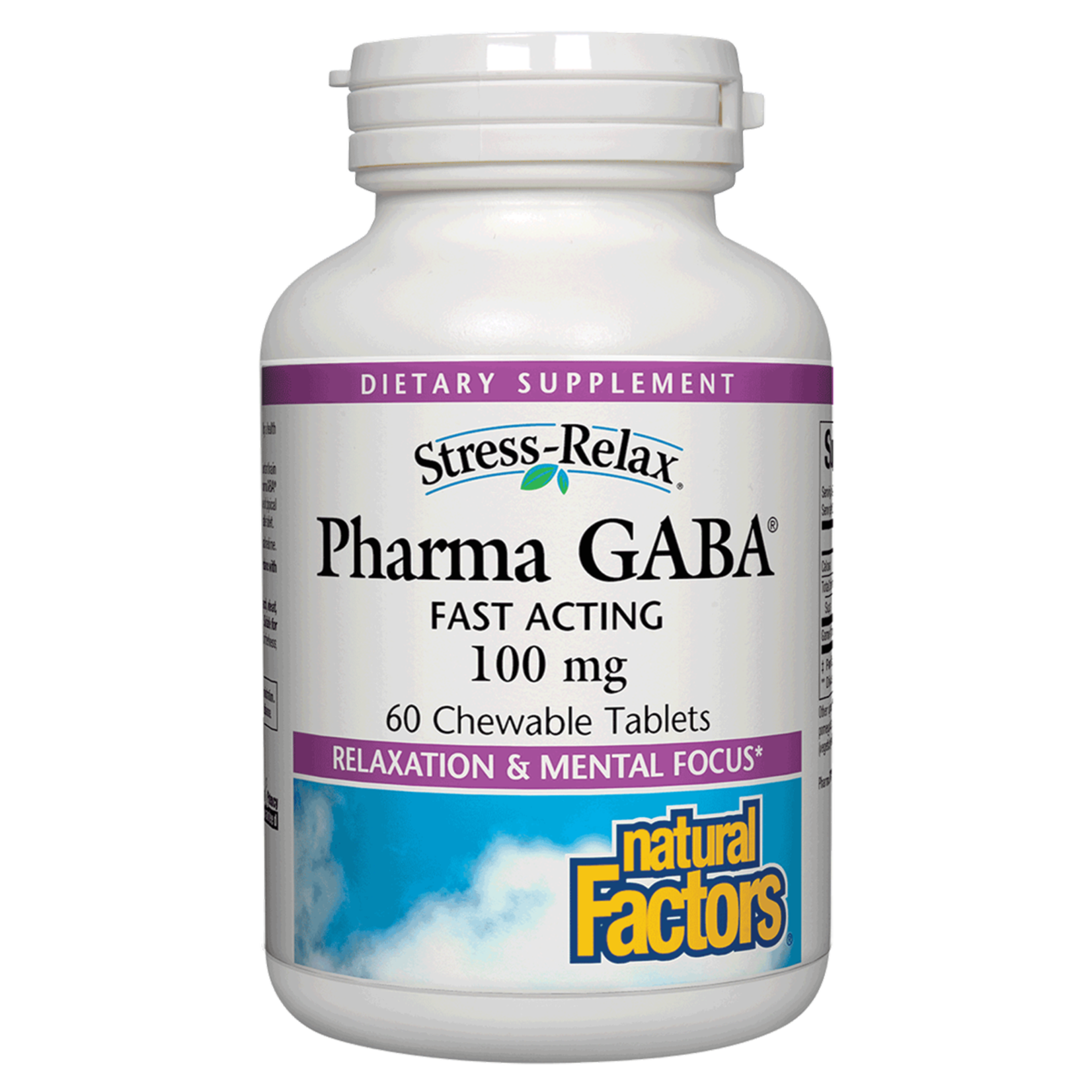 Natural Factors Natural Factors - Stress-Relax Pharma Gaba Chewable - 60 Tablets