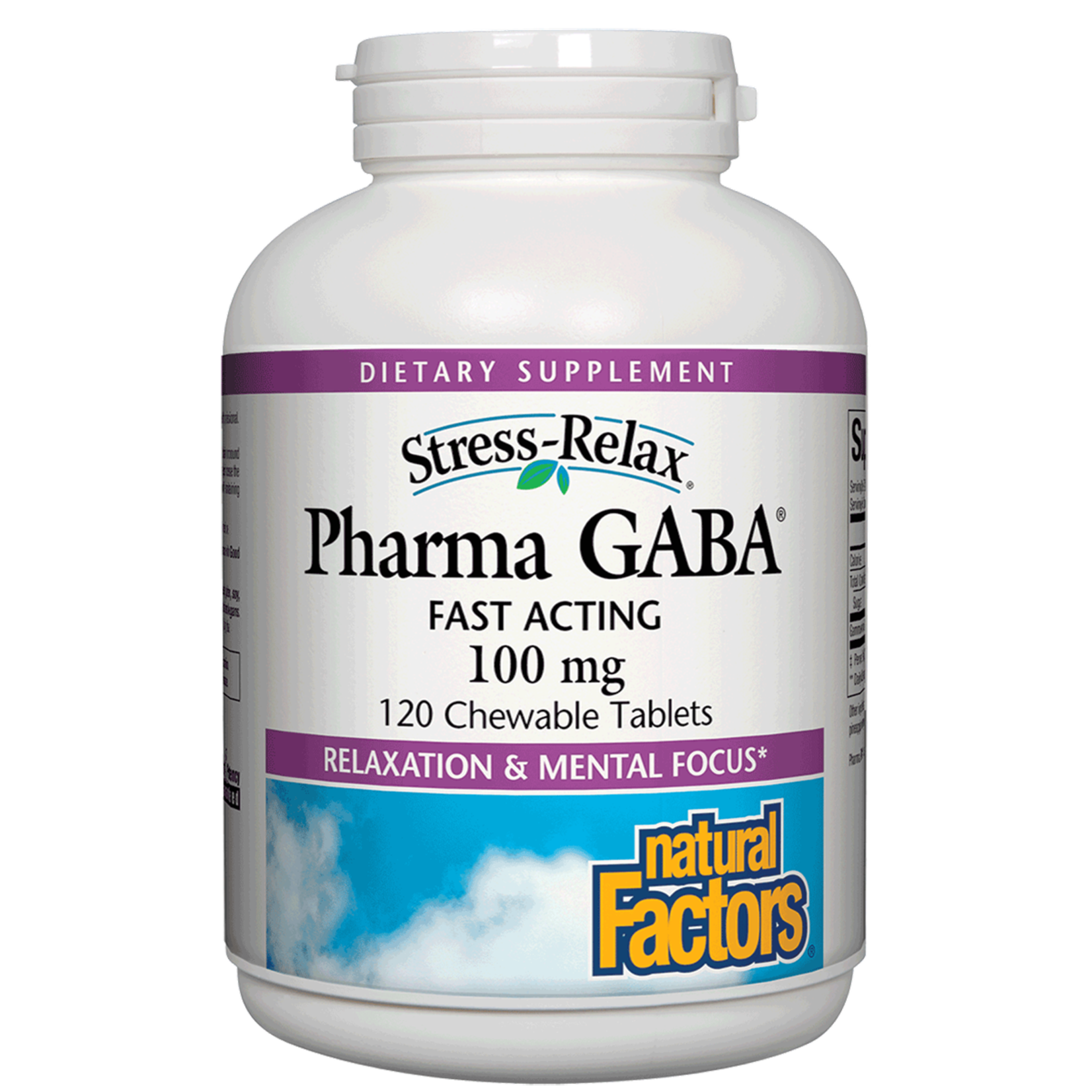 Natural Factors Natural Factors - Stress-Relax Pharma Gaba Chewable - 120 Tablets