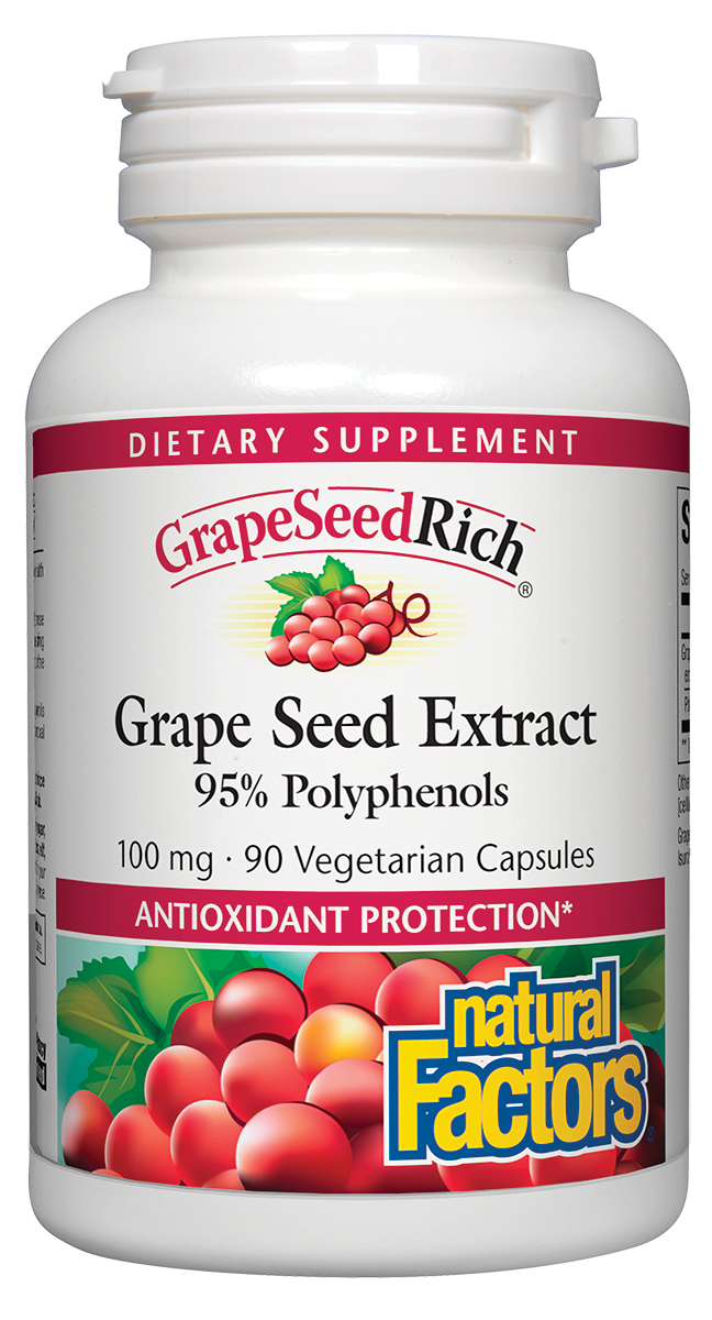 Natural Factors - Grapeseedrich 100 mg 95% Polyphenols - 90 Capsules