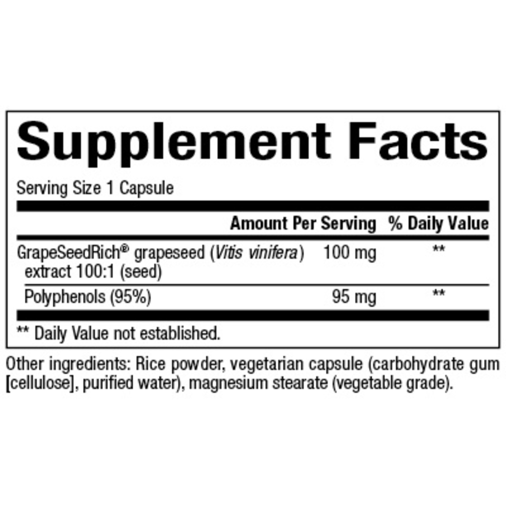 Natural Factors Natural Factors - Grapeseedrich 100 mg 95% Polyphenols - 90 Capsules