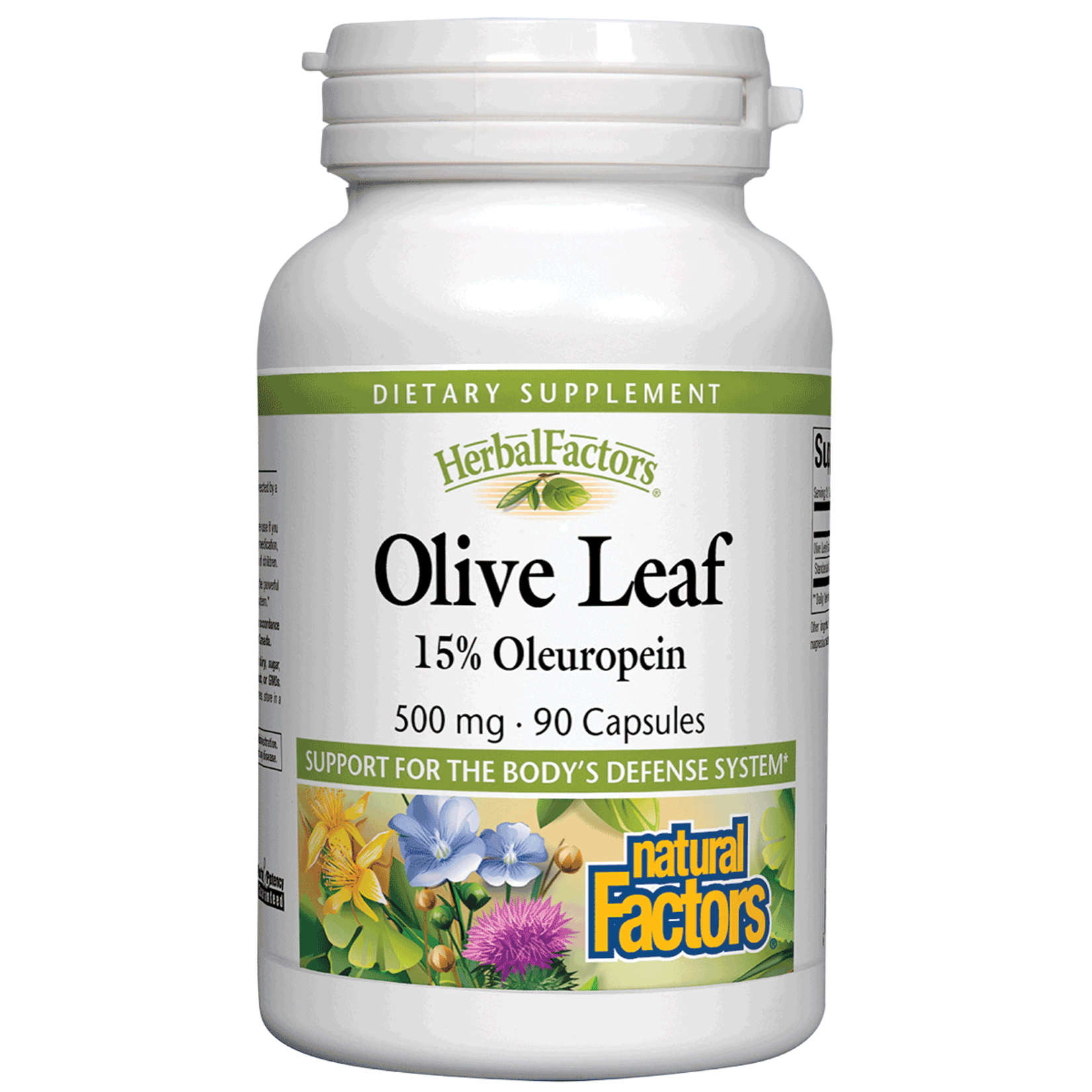 Natural Factors Natural Factors - Olive Leaf 500 mg 15% Oleuropein - 90 Veg Capsules