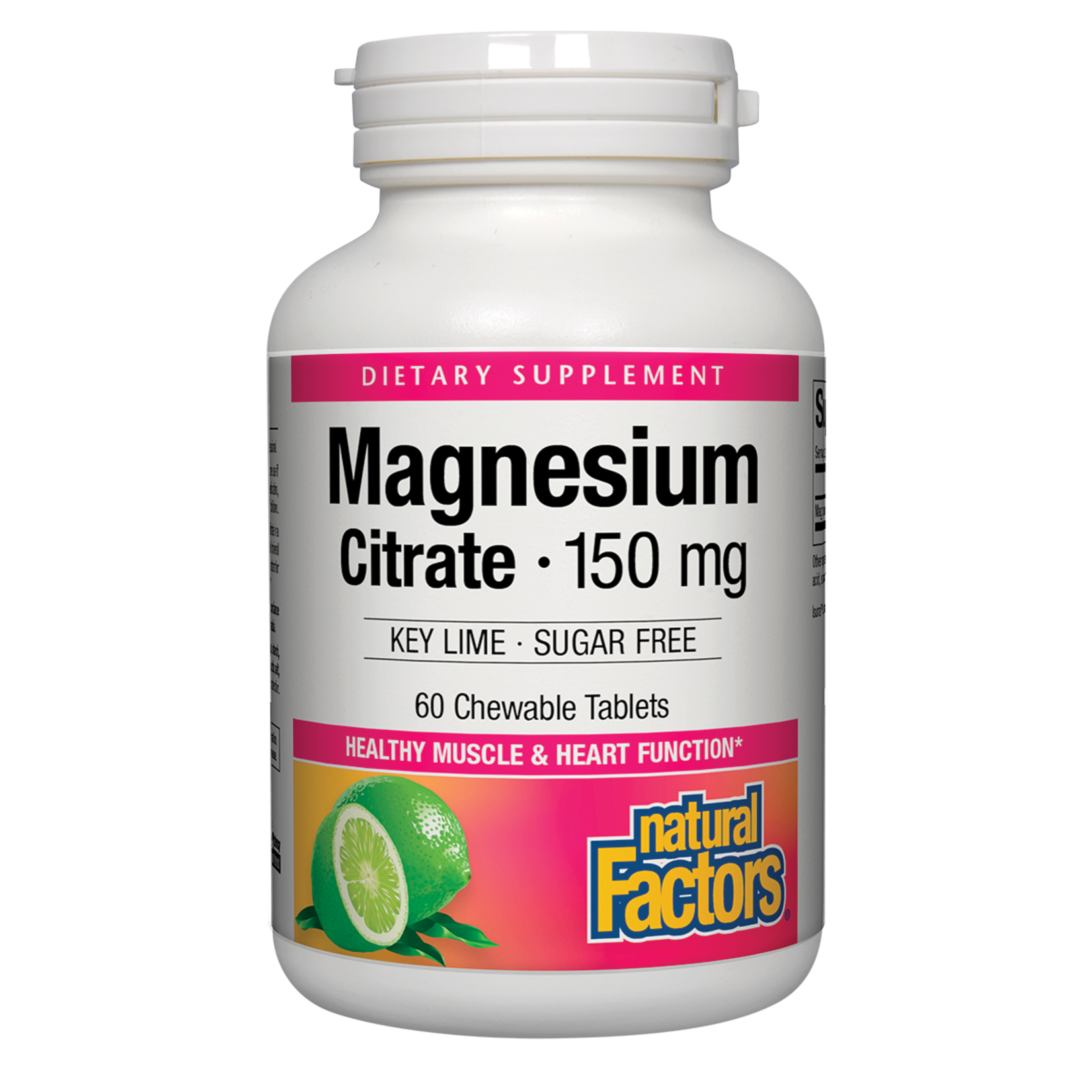 Natural Factors Natural Factors - Magnesium Citrate Chewable Lime - 60 Chewables