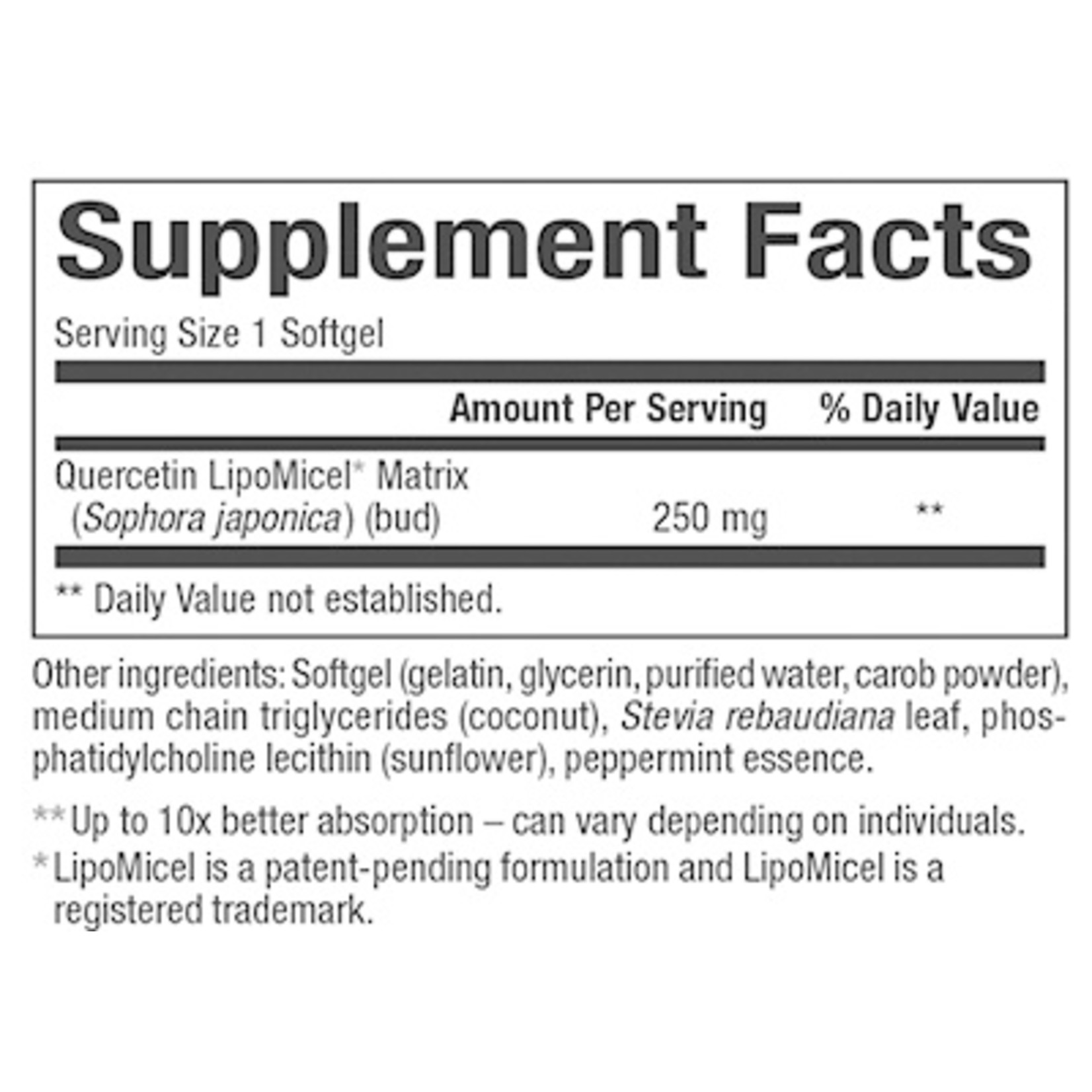 Natural Factors Natural Factors - Quercetin Lipomicel Matrix - 60 Softgels