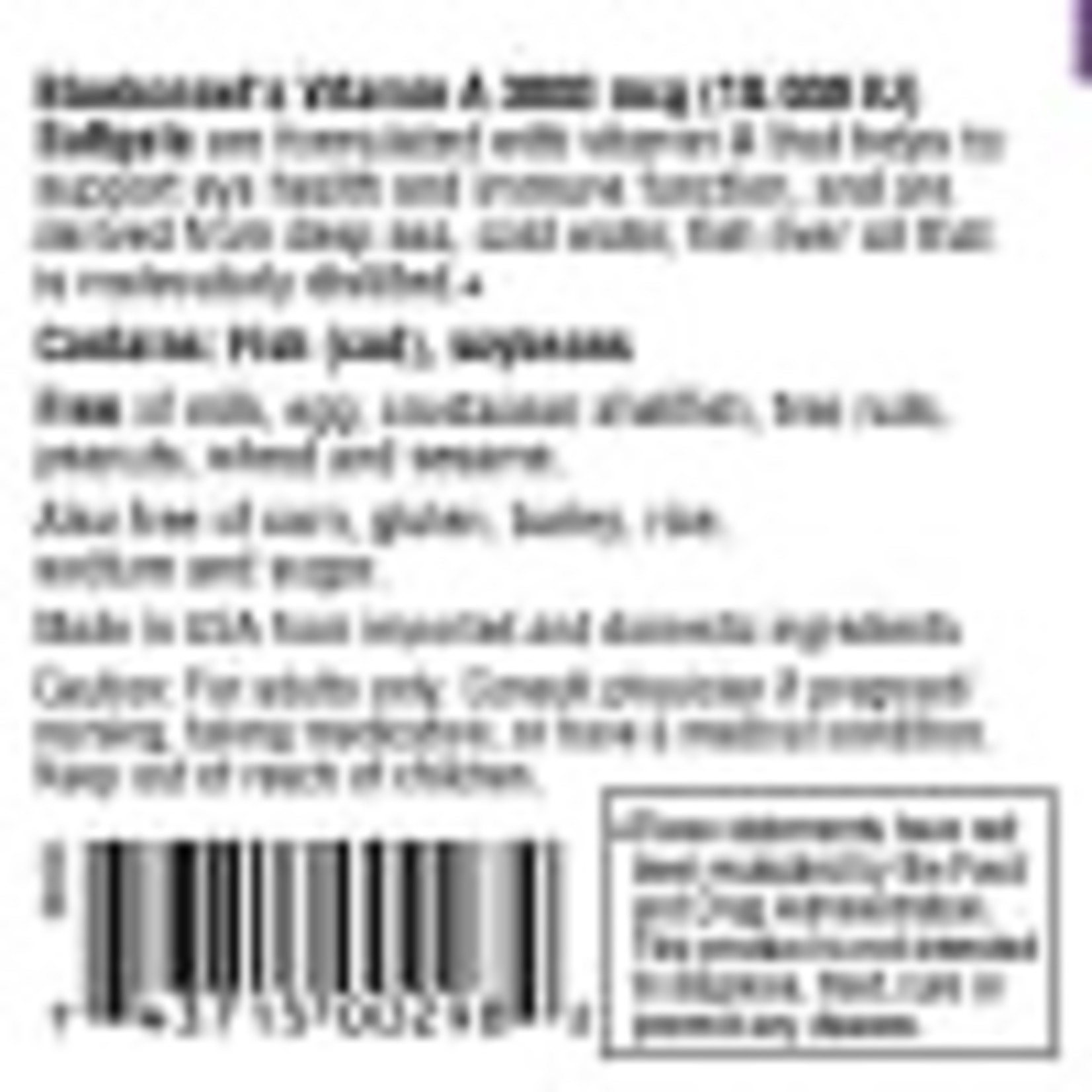Bluebonnet Bluebonnet - Vitamin A 3000 mcg - 100 Softgels