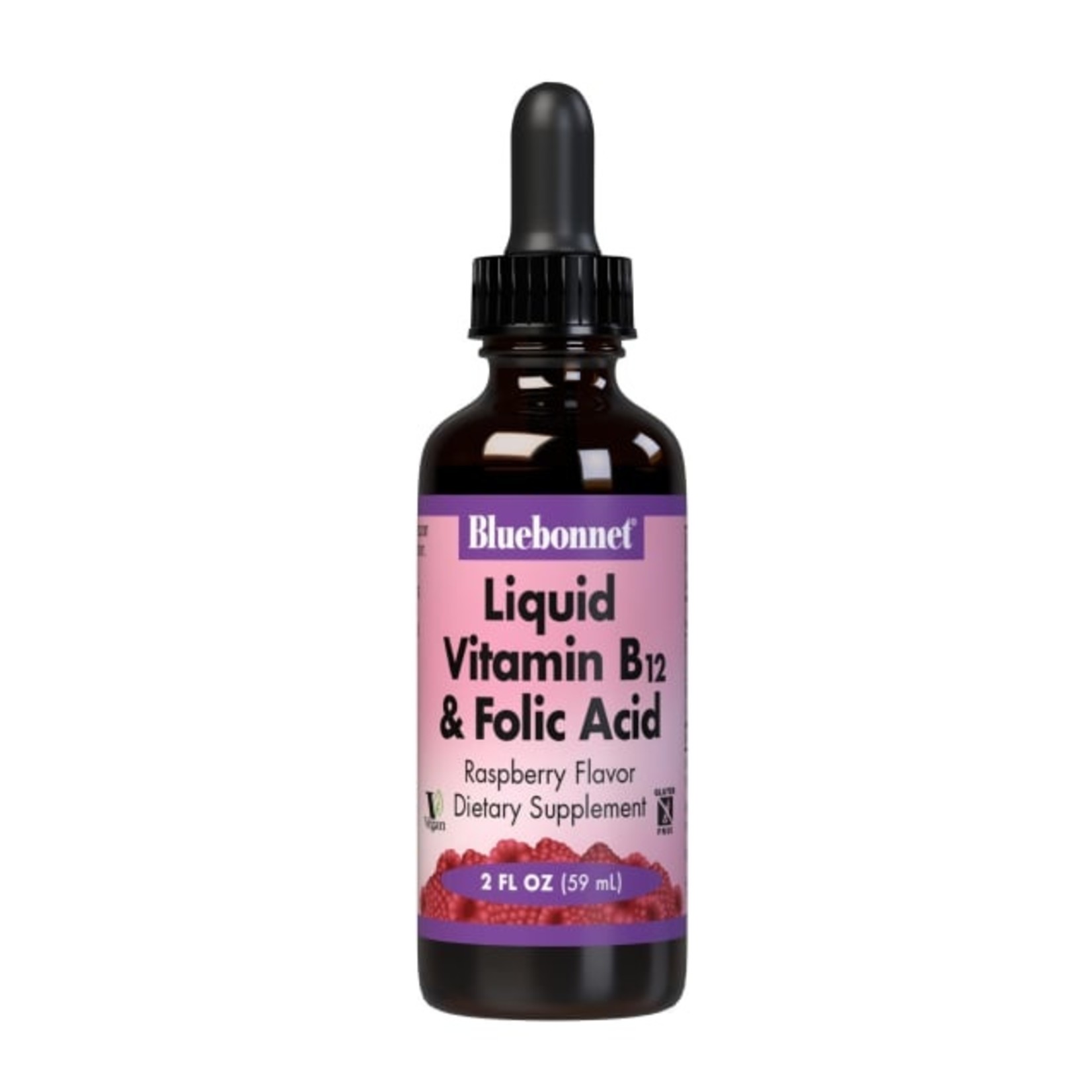 Bluebonnet Bluebonnet - Liquid Vitamin B-12 & Folic Acid Natural Raspberry - 2 oz