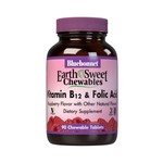 Bluebonnet Earthsweet Chewables Vitamin B-12 & Folic Acid Raspberry - 90 Tablets