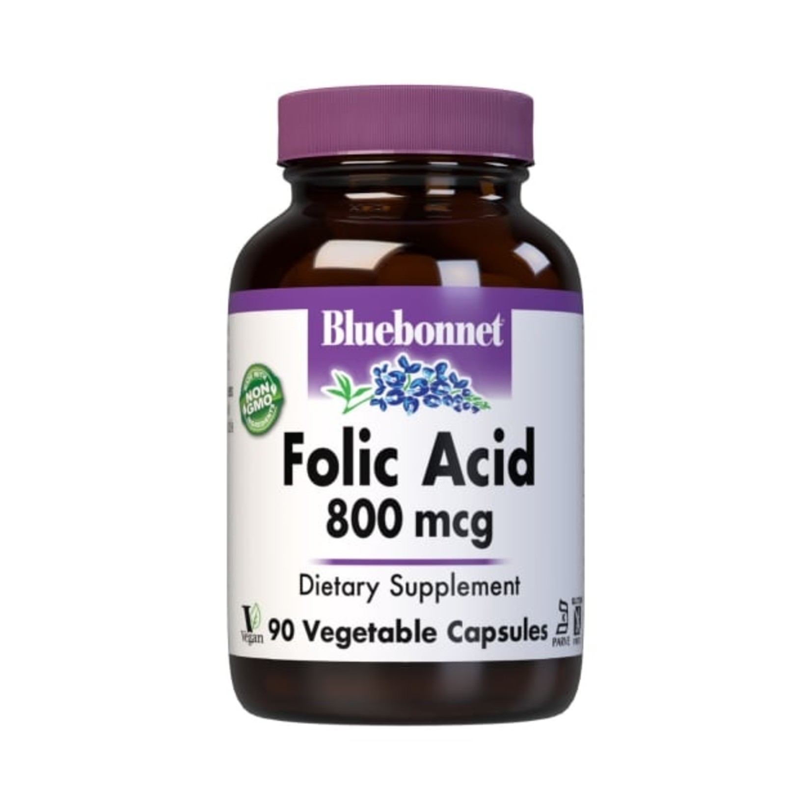 Bluebonnet Bluebonnet - Folic Acid 800 mcg - 90 Veg Capsules