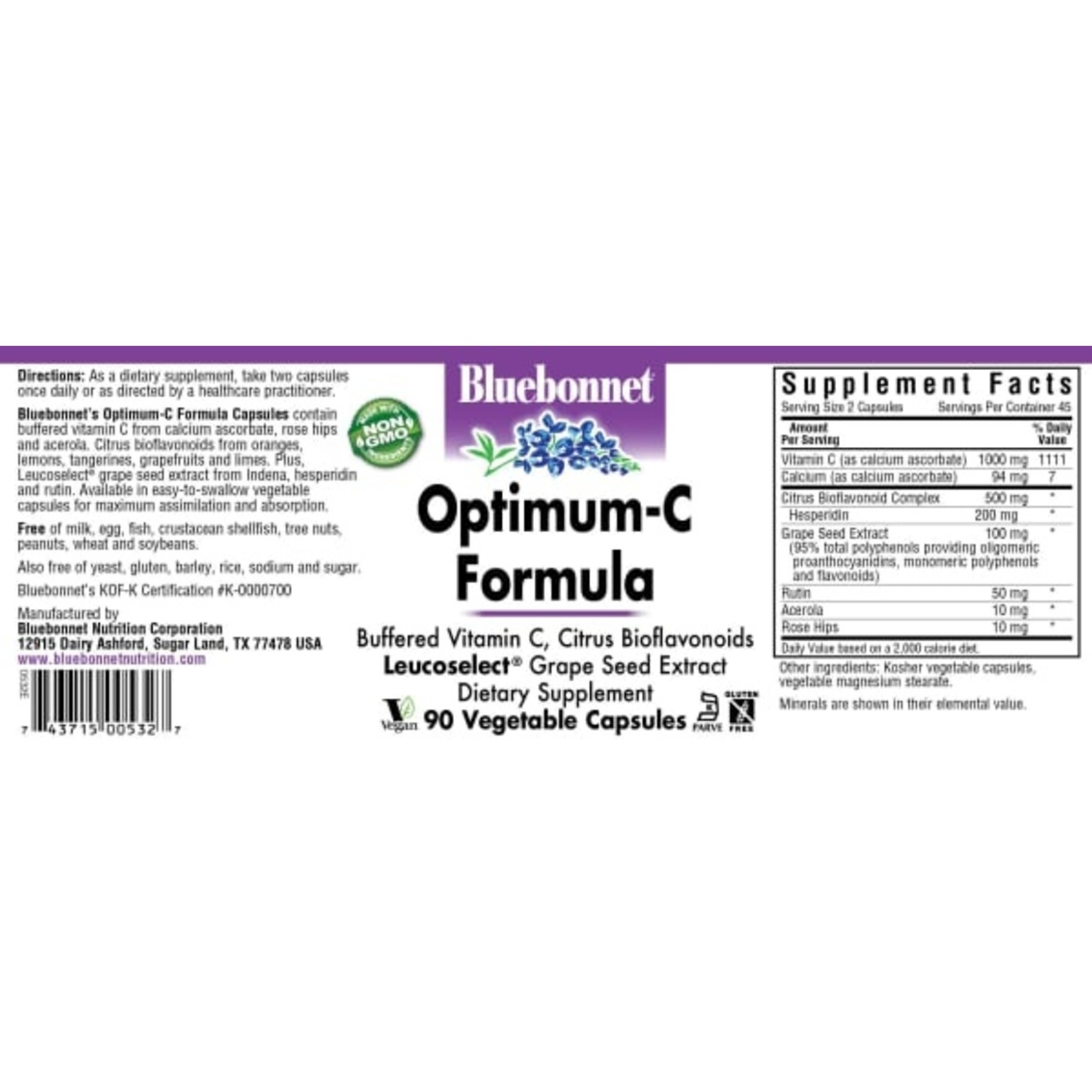 Bluebonnet Bluebonnet - Optimum C Formula - 90 Veg Capsules