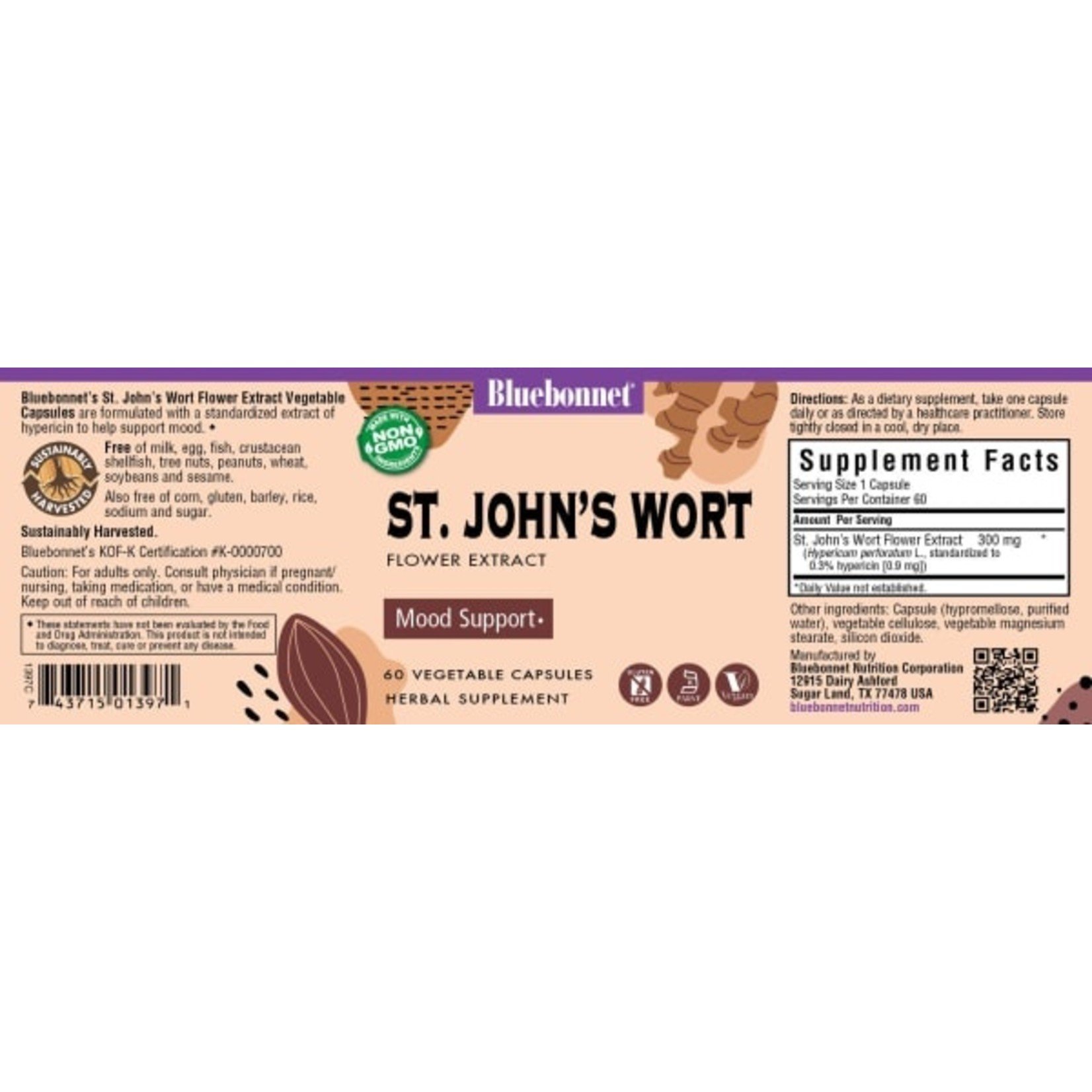 Bluebonnet Bluebonnet - St. John's Wort Flower Extract - 60 Veg Capsules