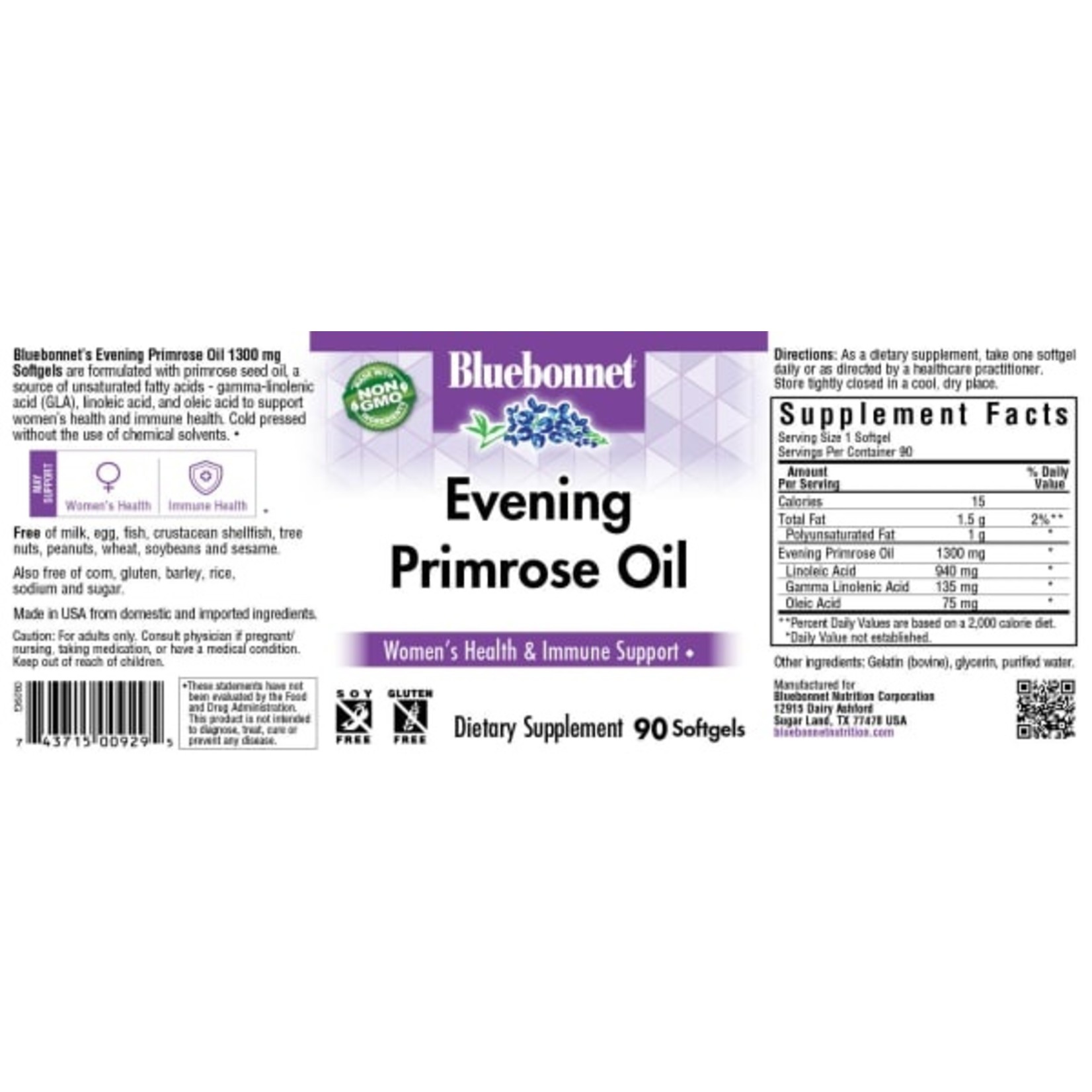 Bluebonnet Bluebonnet - Evening Primrose Oil 1 300 mg - 90 Softgels