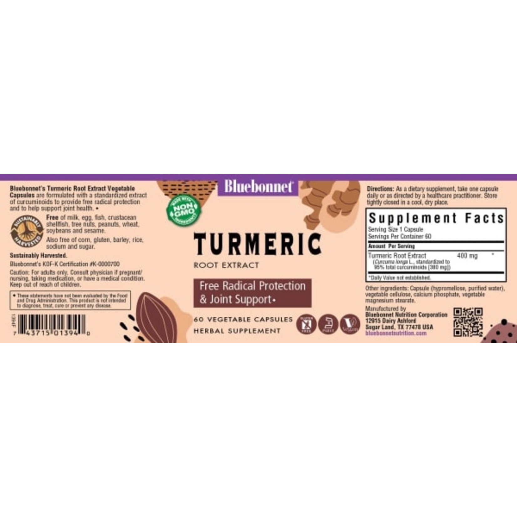 Bluebonnet Bluebonnet - Turmeric Root Ext 60 - 60 Softgels