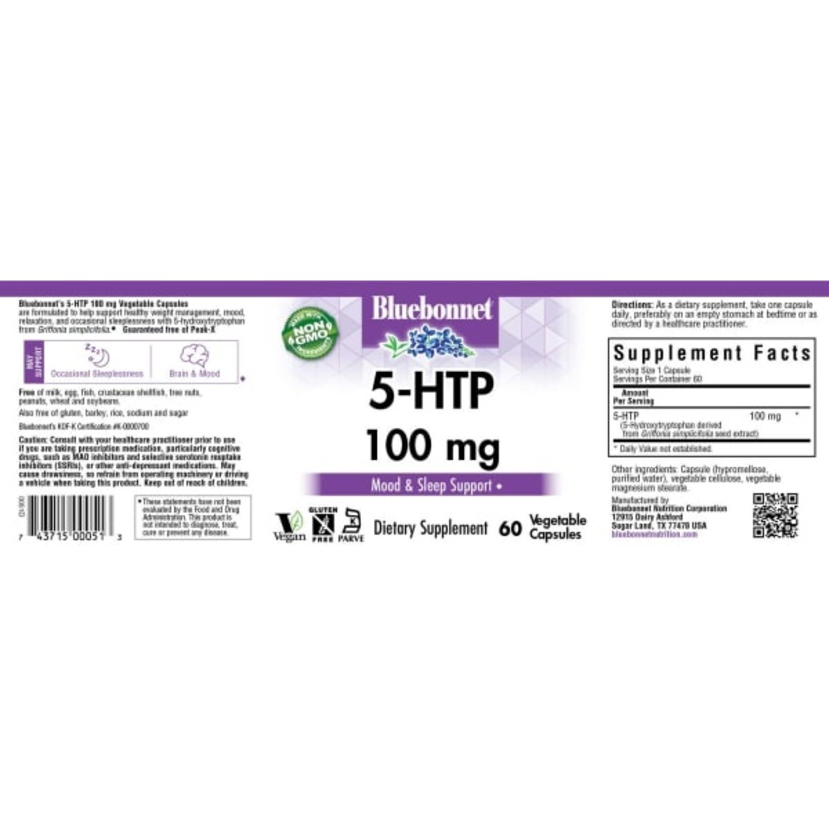 Bluebonnet Bluebonnet - 5-Htp 100 mg - 60 Capsules