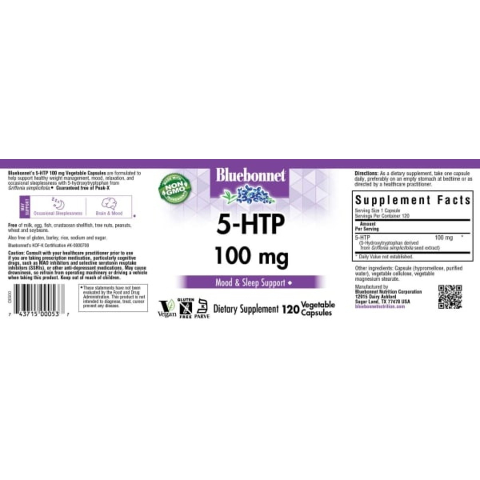 Bluebonnet Bluebonnet - 5-Htp 100 mg - 120 Capsules