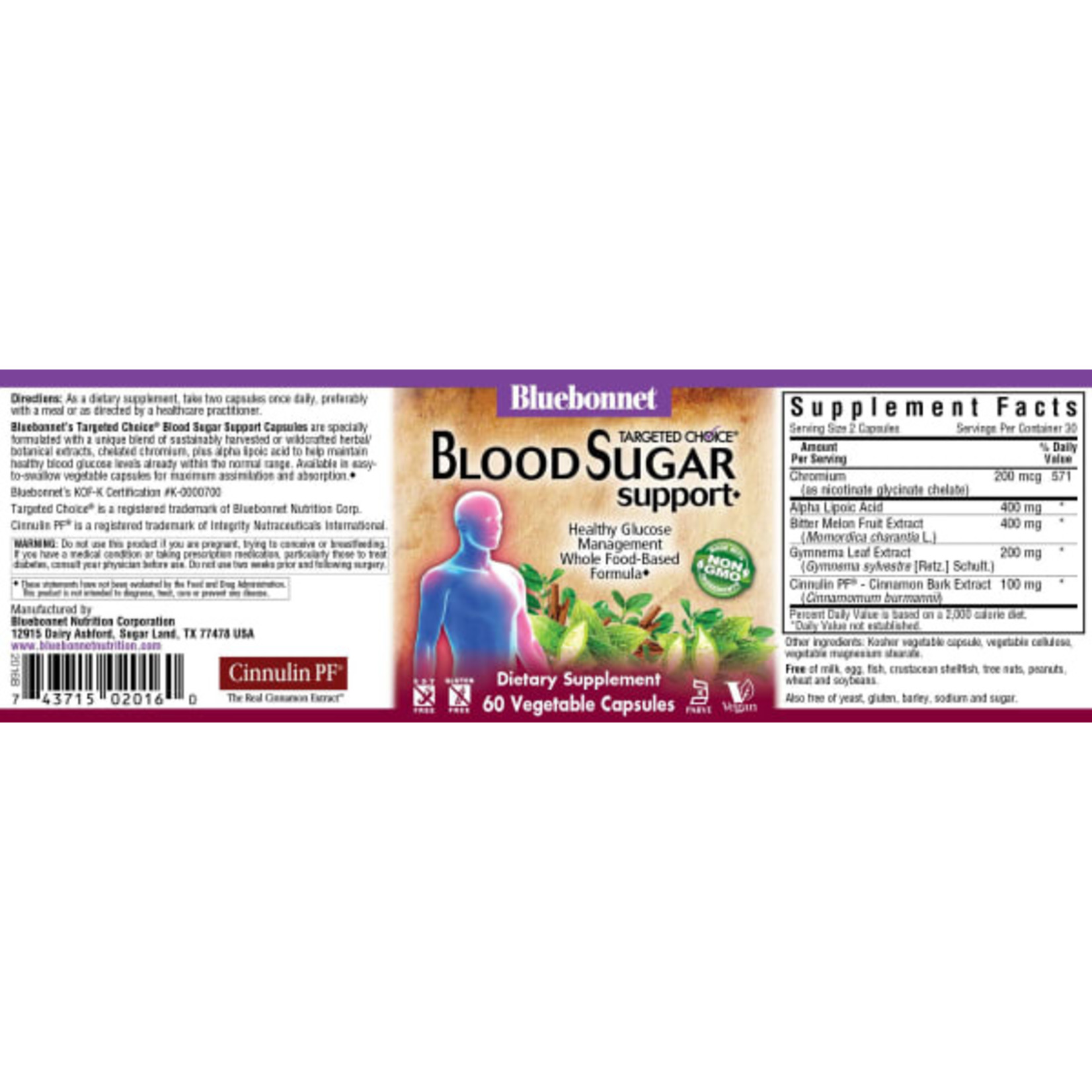 Bluebonnet Bluebonnet - Blood Sugar Support - 60 Capsules