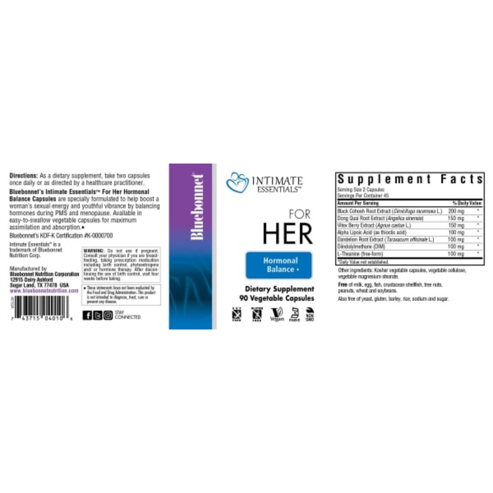 Bluebonnet Bluebonnet - For Her Hormonal Balance - 60 Veg Capsules