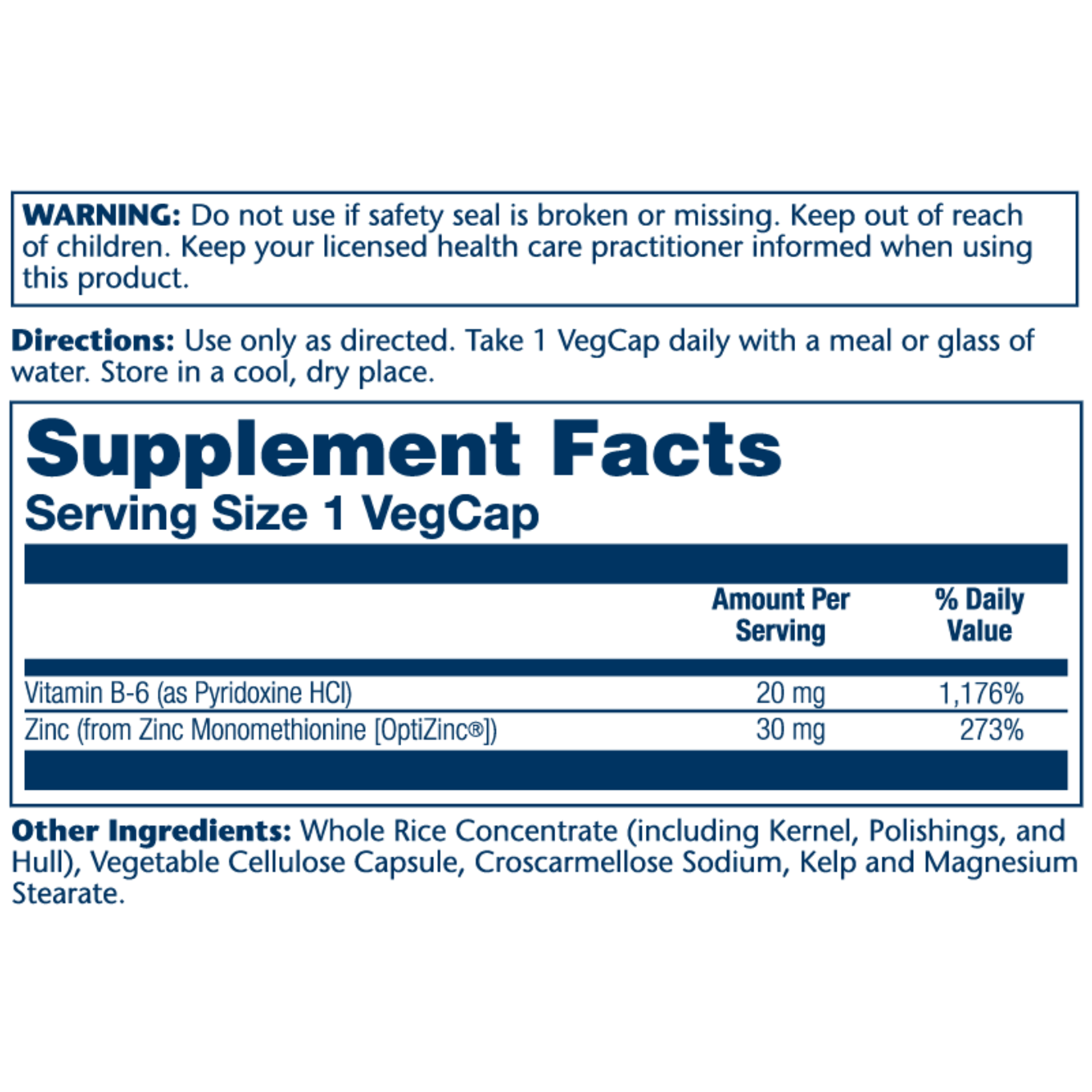 Solaray Solaray - Optizinc 30 mg - 60 count