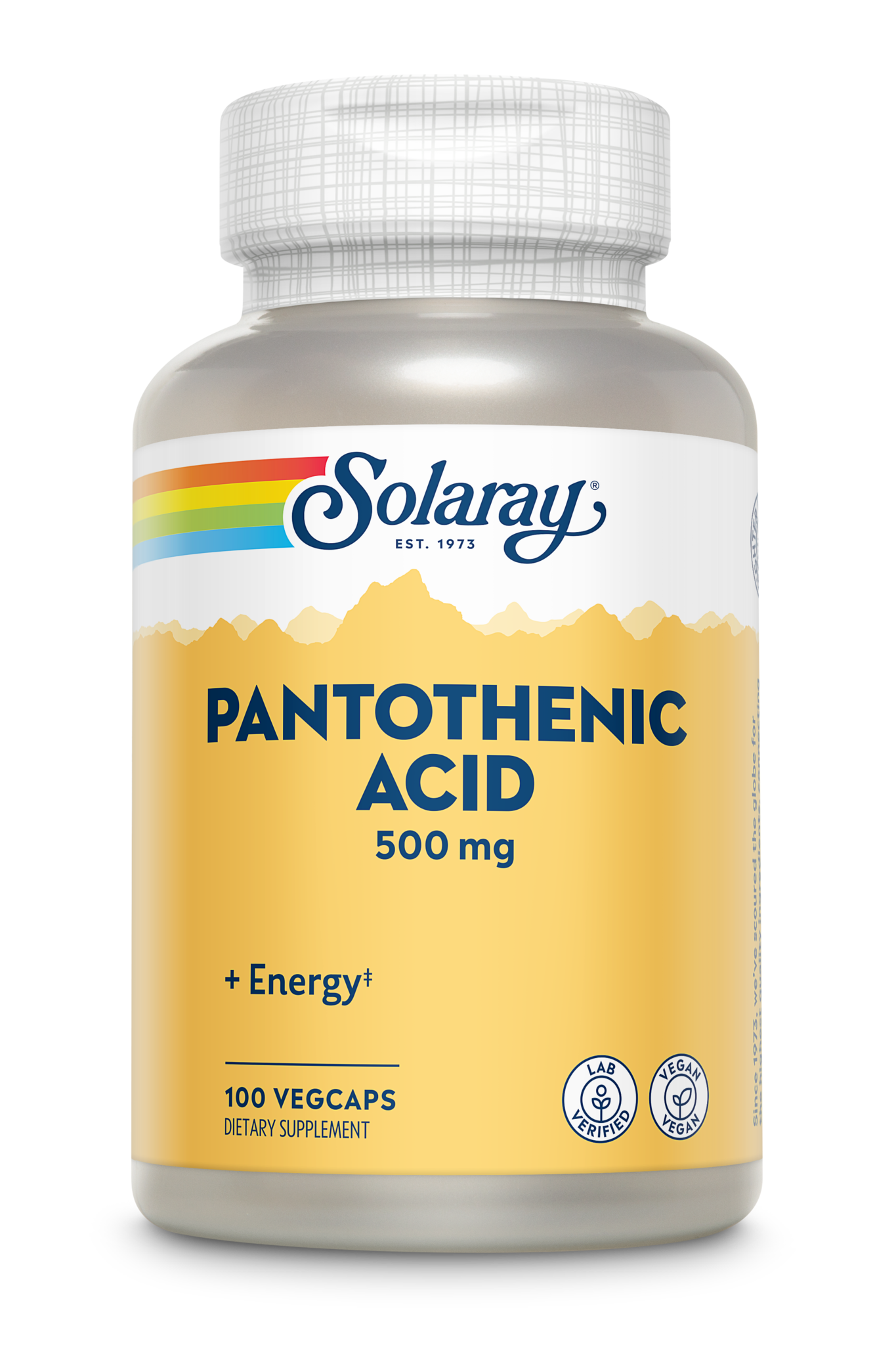 Solaray Pantothenic Acid 500 mg 100 Capsules Charlotte Vitamins