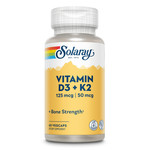 Solaray Vitamin D3 + K2 Soy Free - 60 Veg Capsules