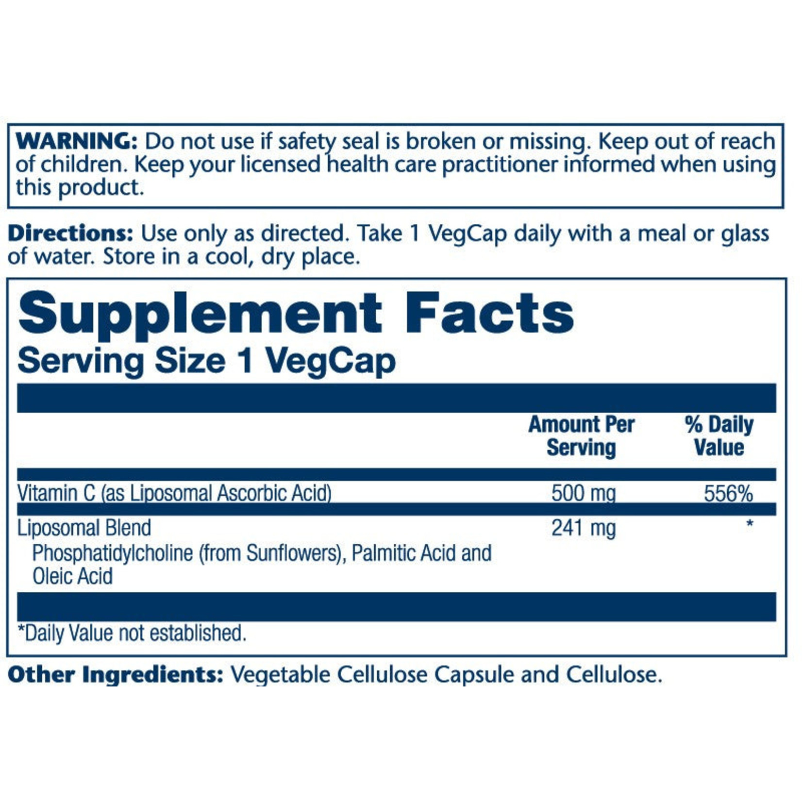 Solaray Solaray - Liposomal Vitamin C 500 mg - 100 Veg Capsules