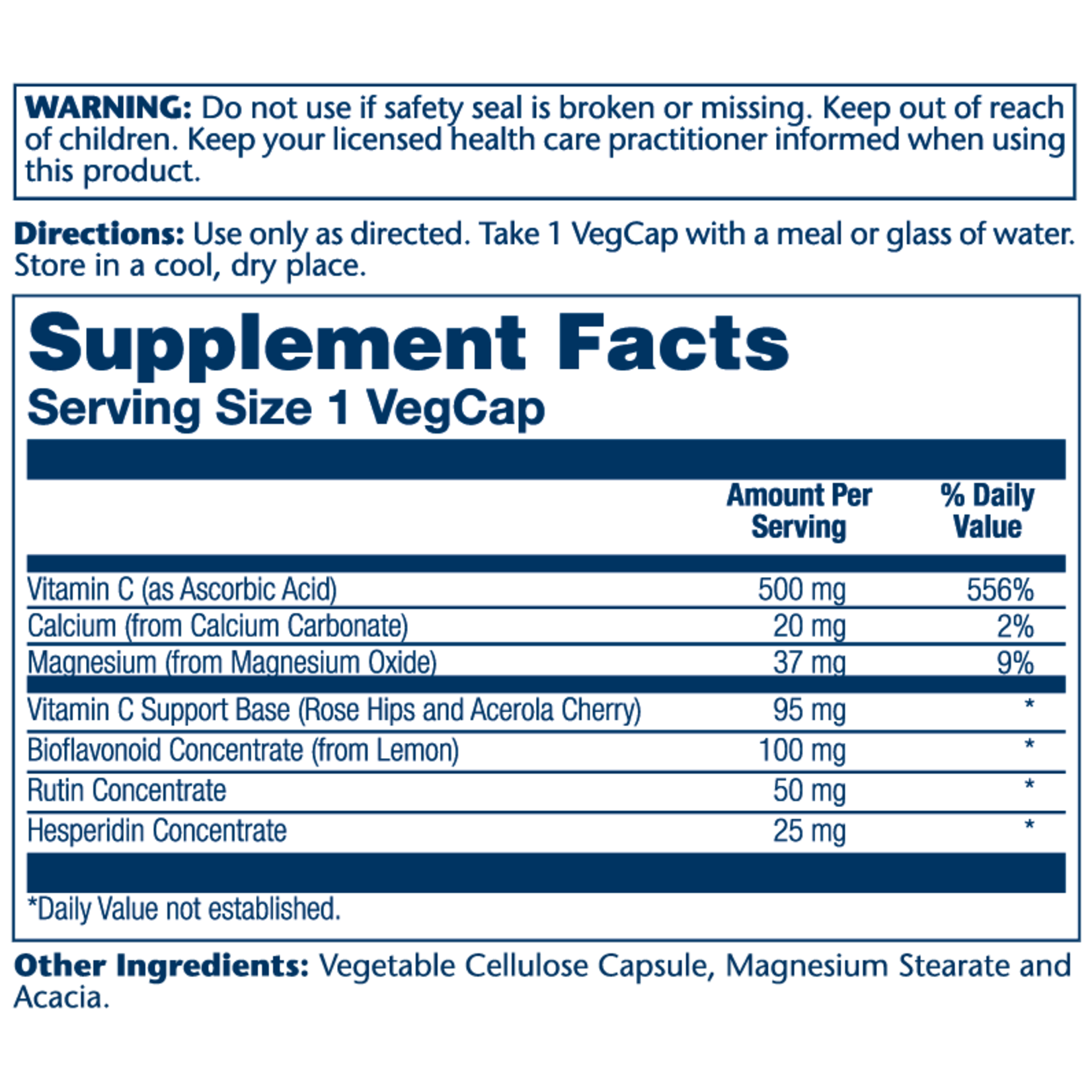 Solaray Solaray - Vitamin C Buffered w Rose hips 500mg - 100 Capsules