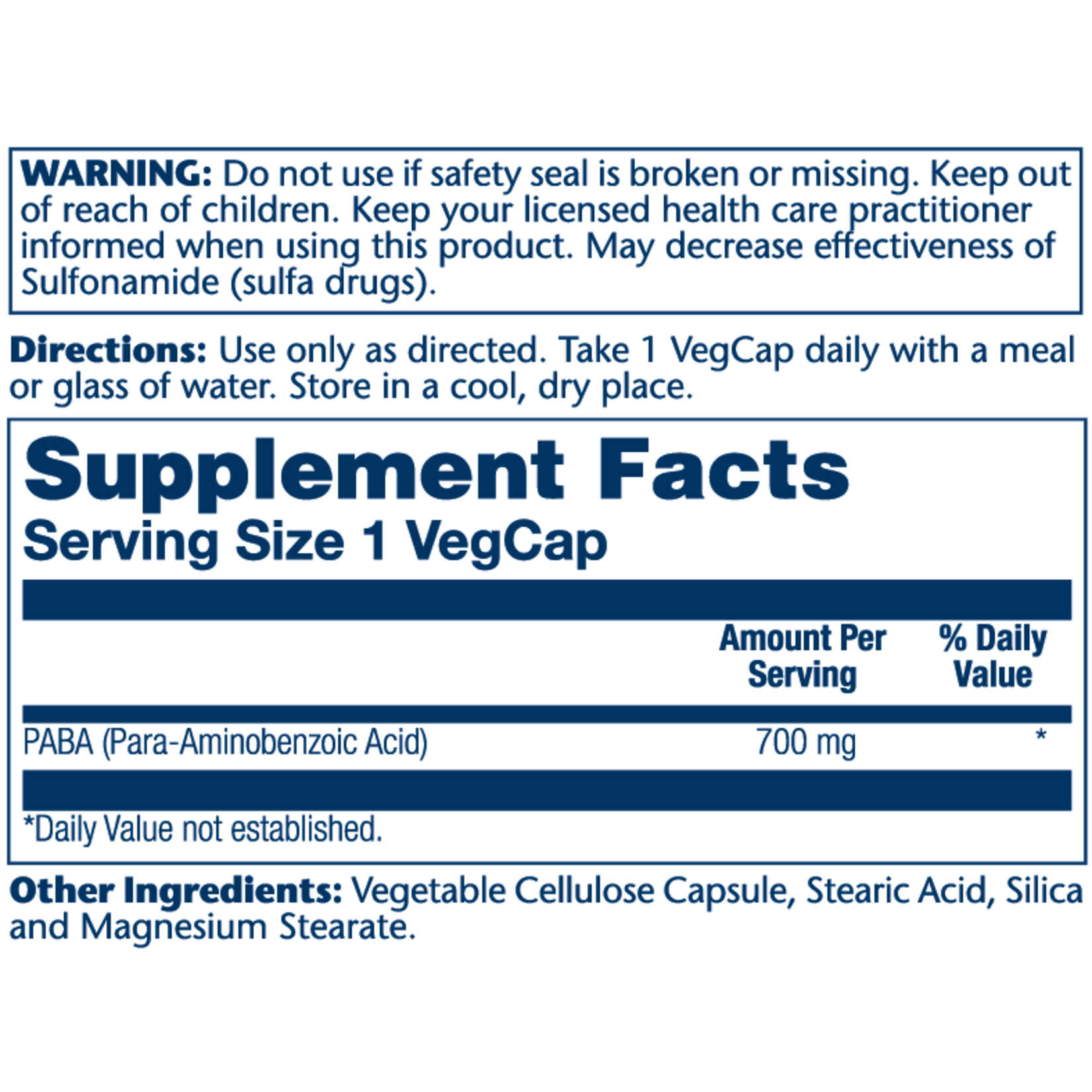 Solaray Solaray - Two-Stgd Timed-Rl Paba 700 mg - 100 Capsules