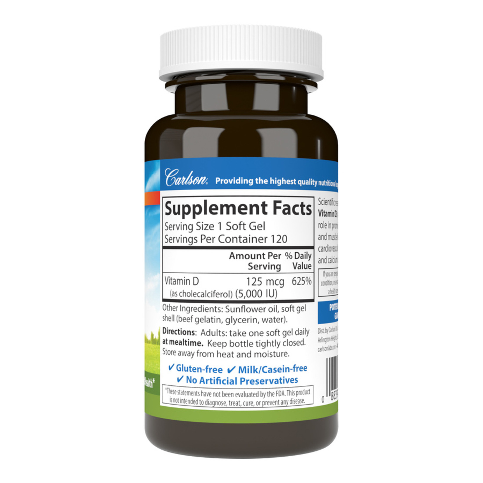 Carlson Carlson - Vitamin D3 5000 IU - 120 Softgels