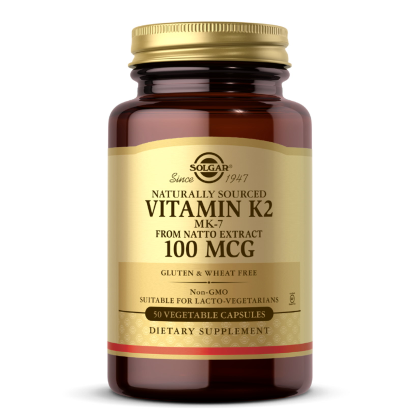 Solgar Solgar - Naturally Sourced Vitamin K2 Mk-7 100 mcg - 50 Veg Capsules
