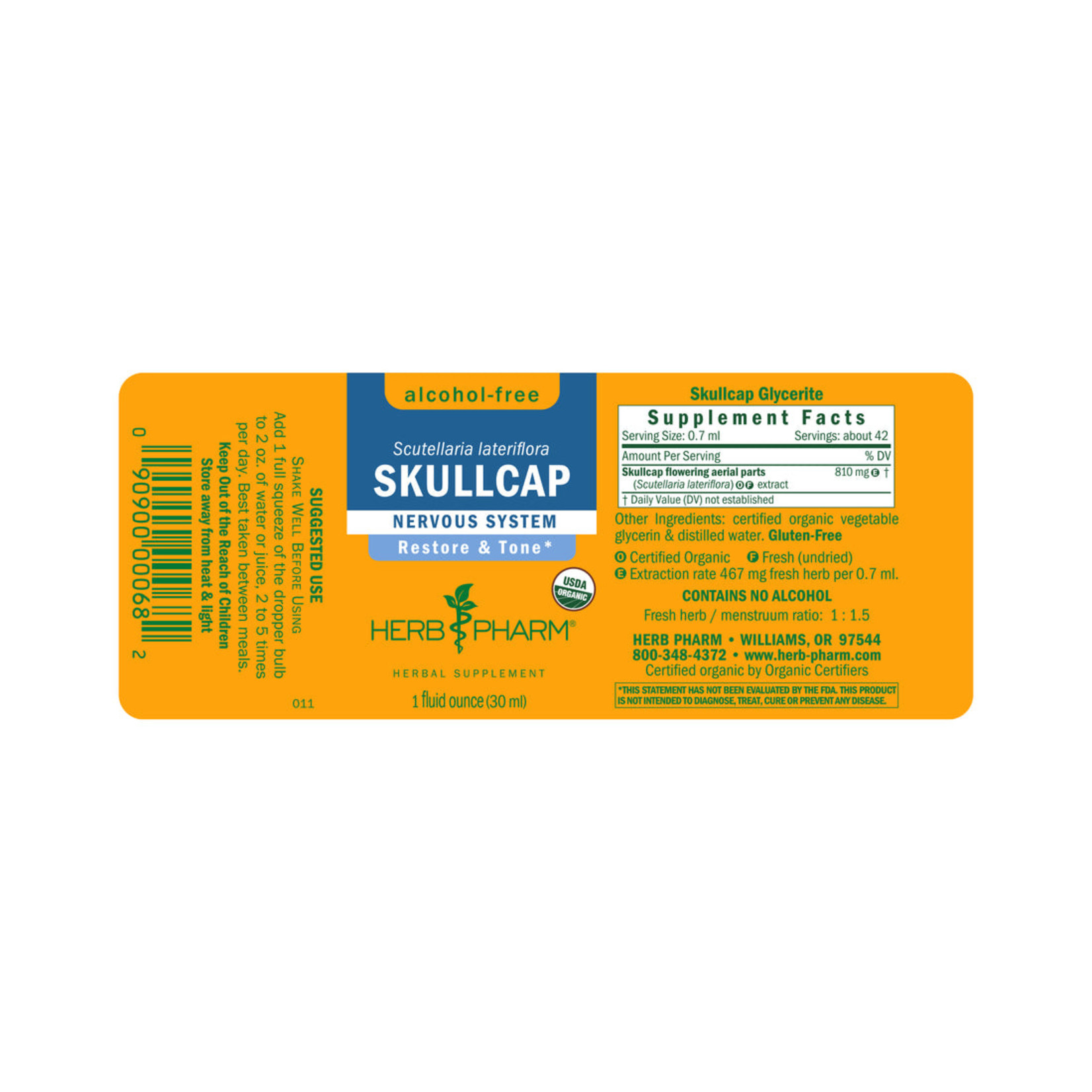 Herb Pharm Herb Pharm - Skullcap Alcohol Free - 1 oz